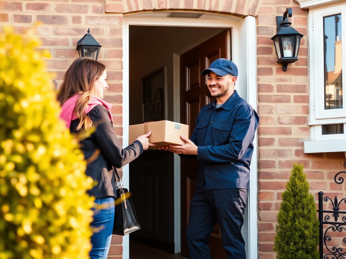 Send Same Day courier delivering a parcel to a customer